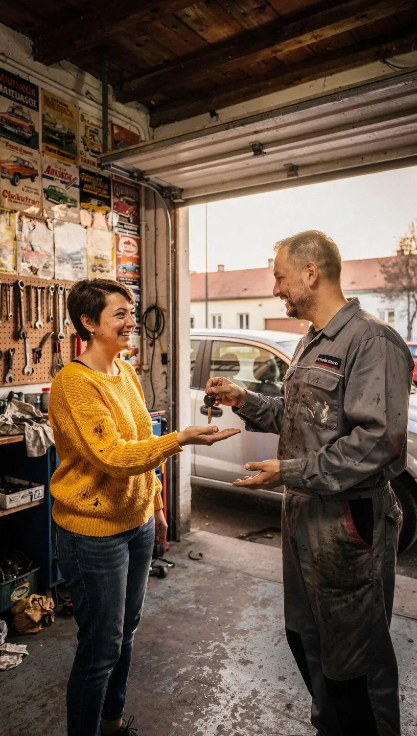 Pracovisko autoservisu so zariadeniami na opravu a údržbu vozidiel, pripravené na rýchlu diagnostiku.